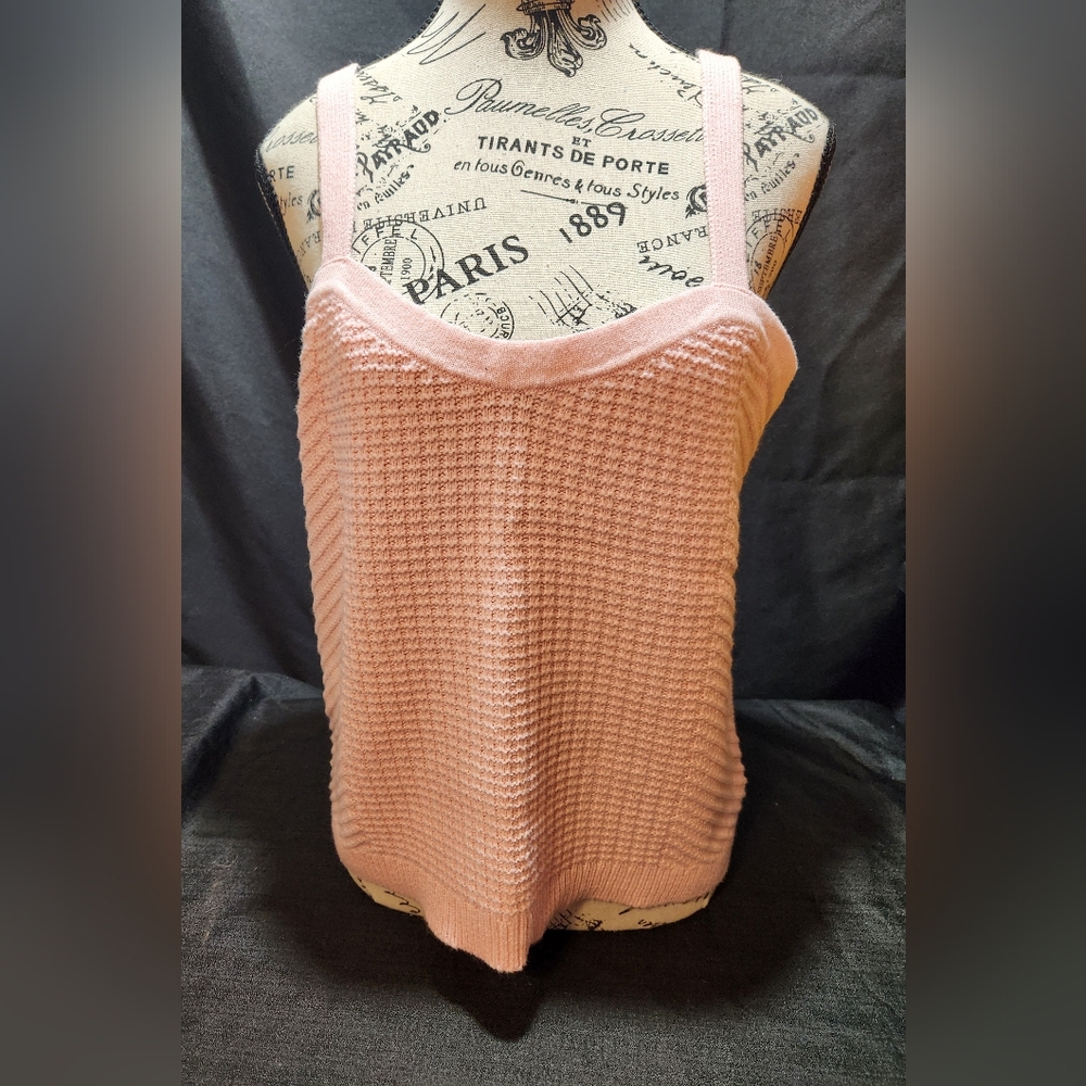 Sandy Liang Pink Knit Tank Top XL NWT